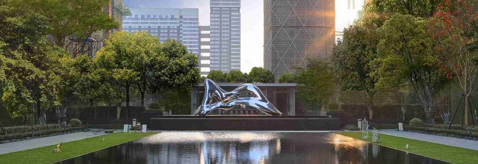 qualidade Escultura exterior do metal fábrica