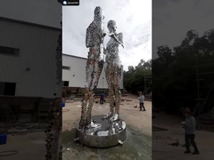 Grande escultura de aço inoxidável abstrata exterior para a decoração pública