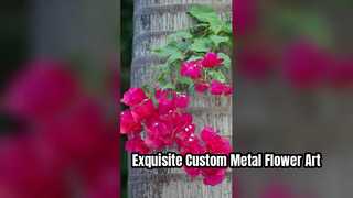 Arte de escultura de flores em aço inoxidável personalizada