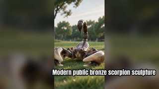 Esta escultura de escorpião em bronze apresenta um design realista e imponente