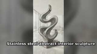 Escultura interior abstrata de aço inoxidável lustrada contemporânea para a decoração
