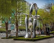 Esculturas de aço inoxidável da arte da decoração da rua revestimento lustrado altura do espelho de 5 medidores