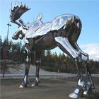 A escultura animal de aço inoxidável lustrada espelho da soldadura para o jardim decora