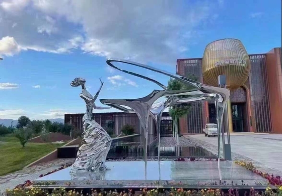 Arte finala de aço inoxidável da escultura contemporânea do metal para a decoração do parque