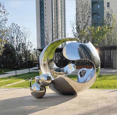Escultura Pública Urbana Contemporânea de Aço Inoxidável com 2,5 Metros de Altura
