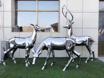 Esculturas animais lustradas espelho do metal dos Ss para ornamento do jardim